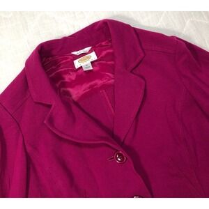 Talbots Blazer Jacket Women's Size 12 Petite Pink 3 Button Italian Fabric